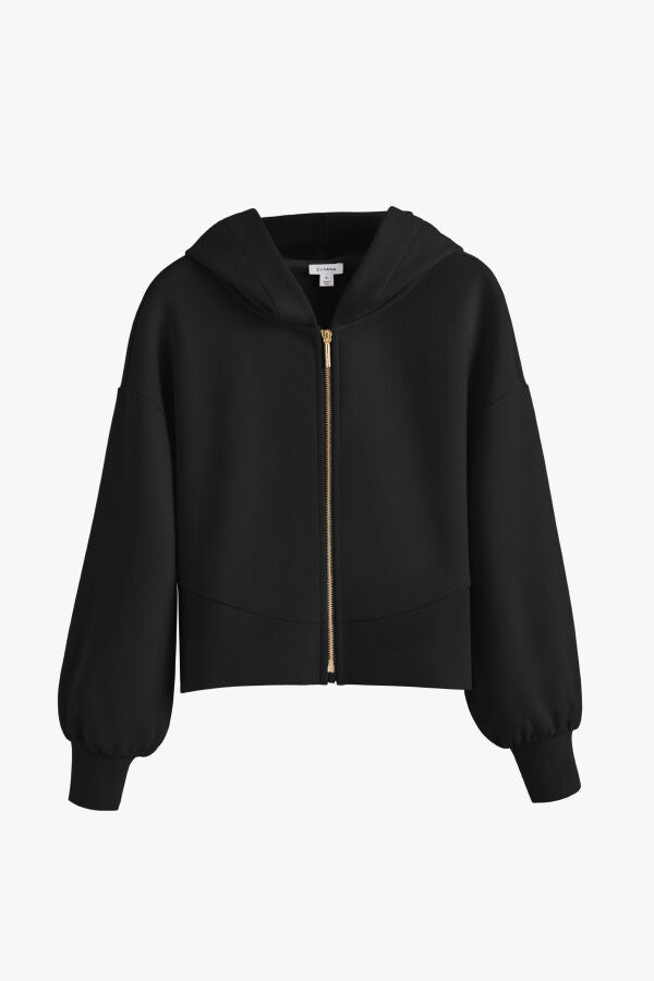Terry Zip Front Hoodie