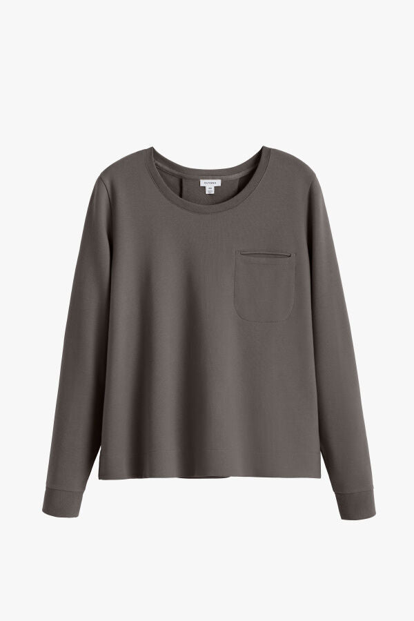 French Terry Pleat-Back Sweatshirt