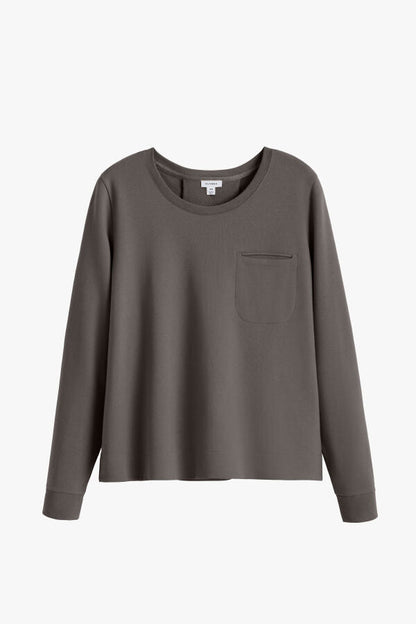 French Terry Pleat-Back Sweatshirt