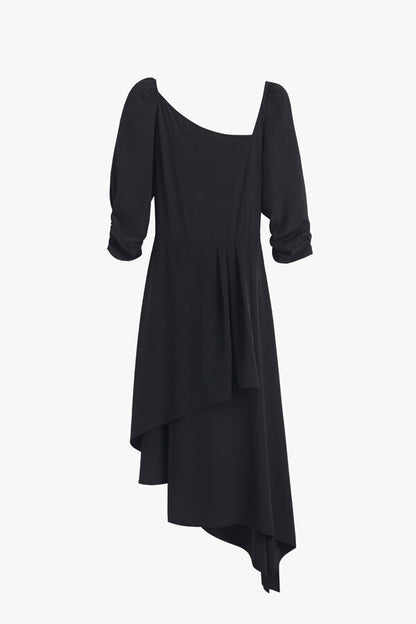 Silk Drape Front Dress