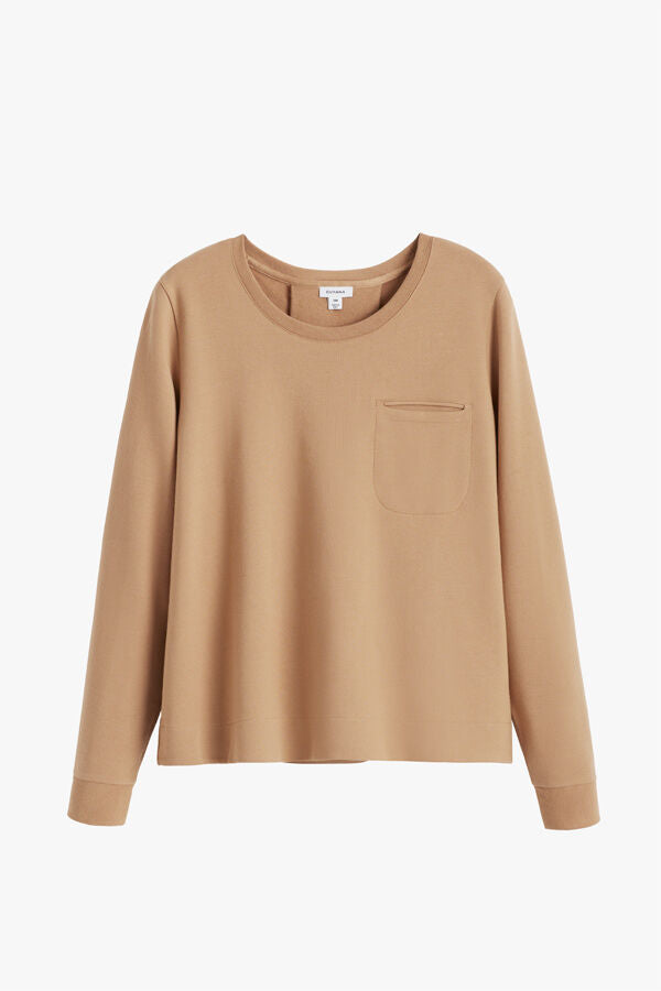 French Terry Pleat-Back Sweatshirt
