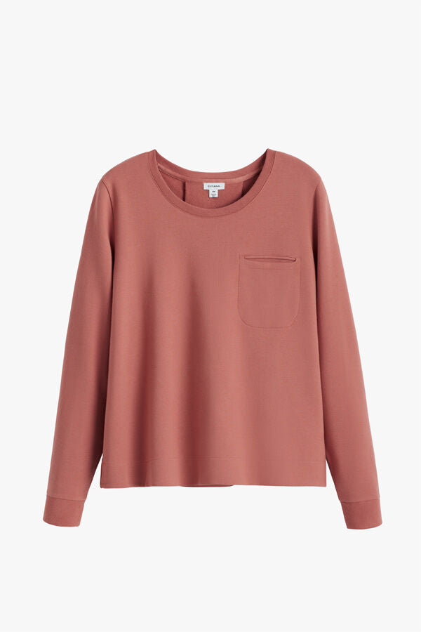 French Terry Pleat-Back Sweatshirt