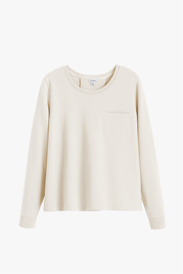 French Terry Pleat-Back Sweatshirt