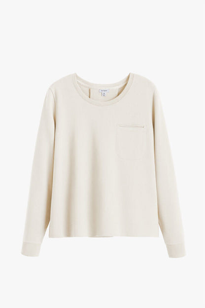 French Terry Pleat-Back Sweatshirt