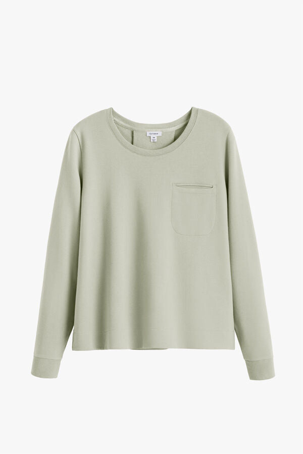 French Terry Pleat-Back Sweatshirt