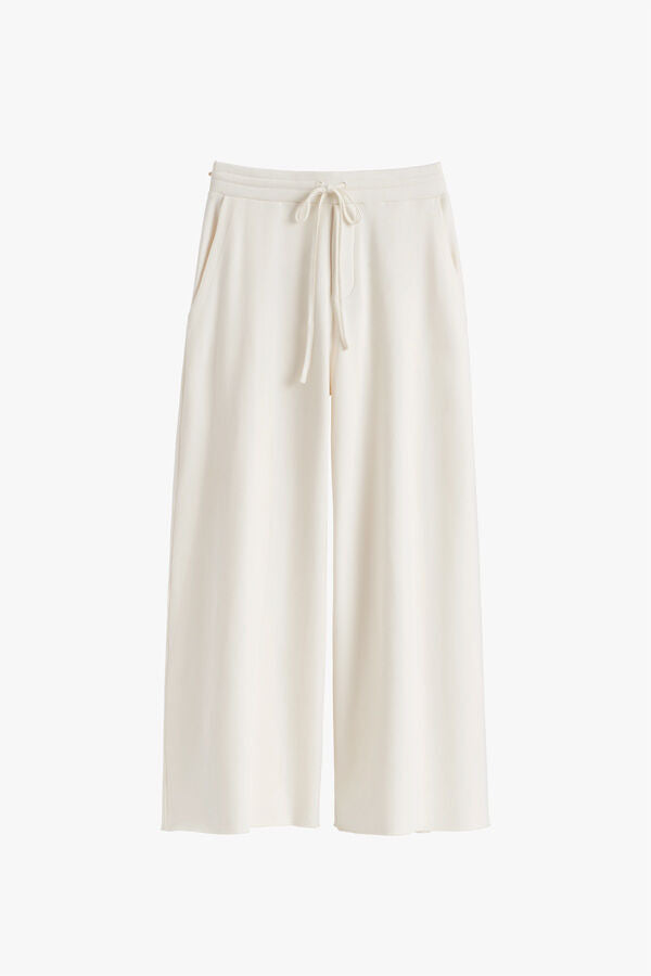 French Terry Wide-Leg Cropped Pant