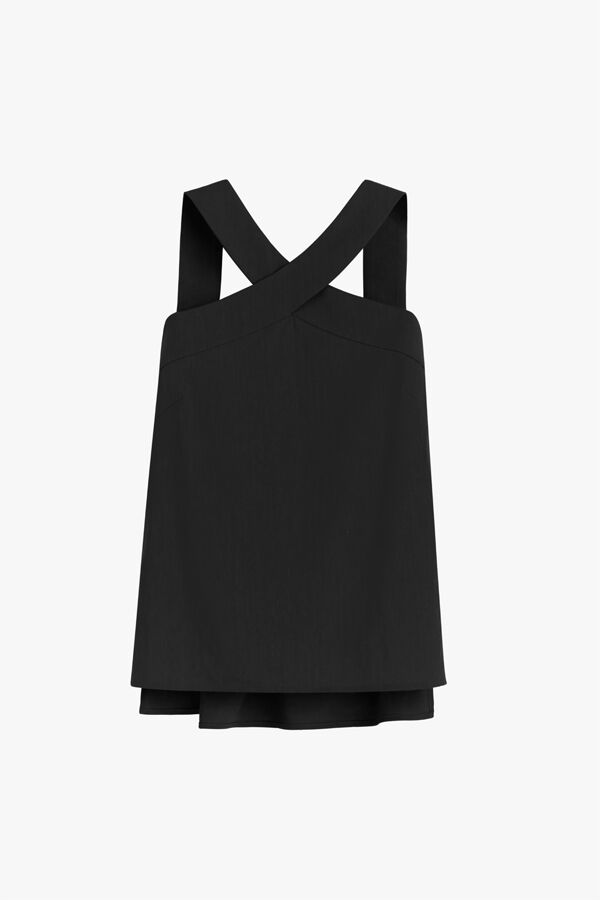 Linen Cross Front Top