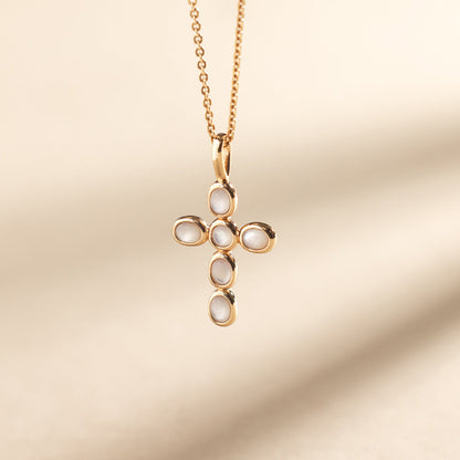 Mother of Pearl Cross Charm