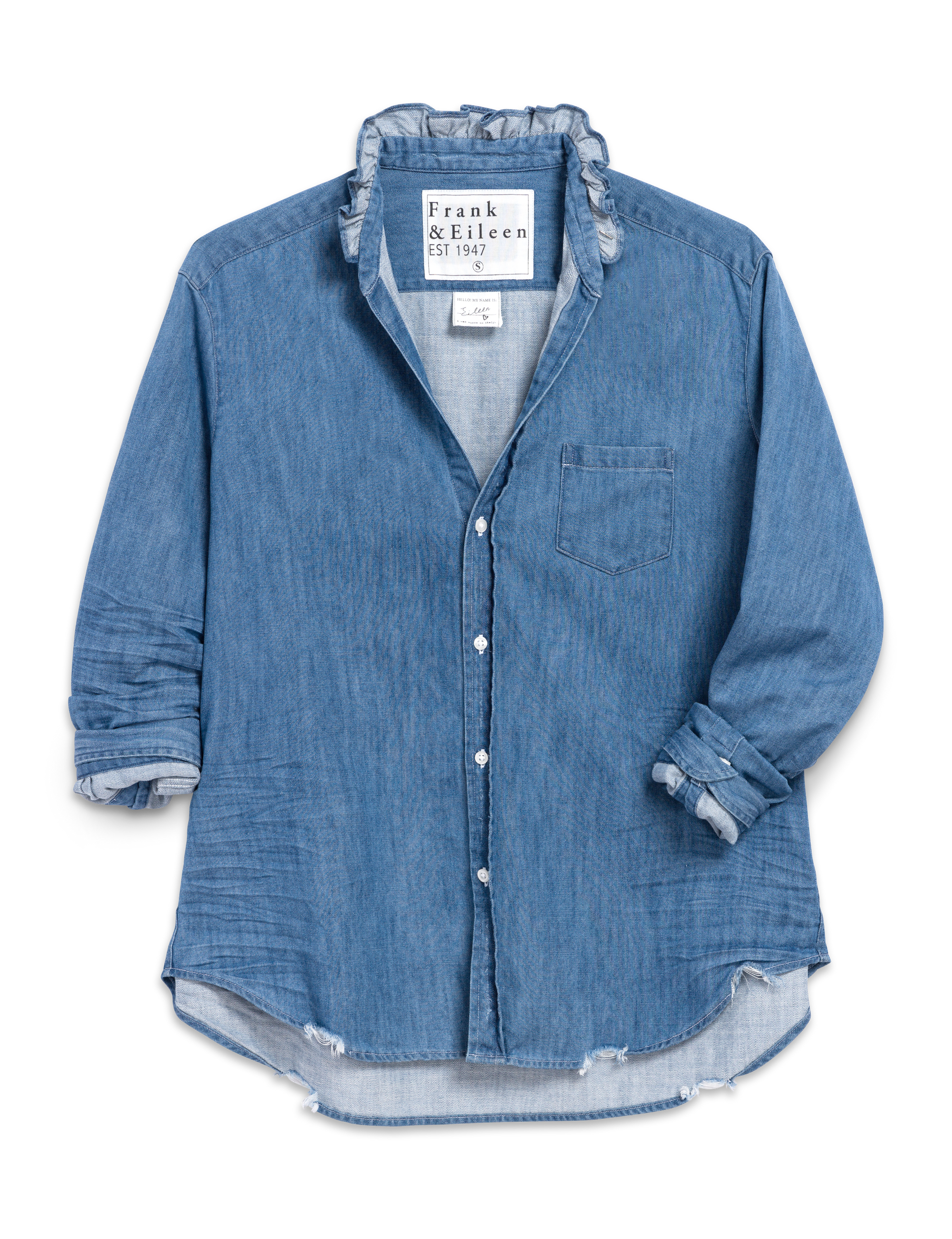 EILEEN RUFFLE Vintage Stonewashed Indigo, Famous Denim
