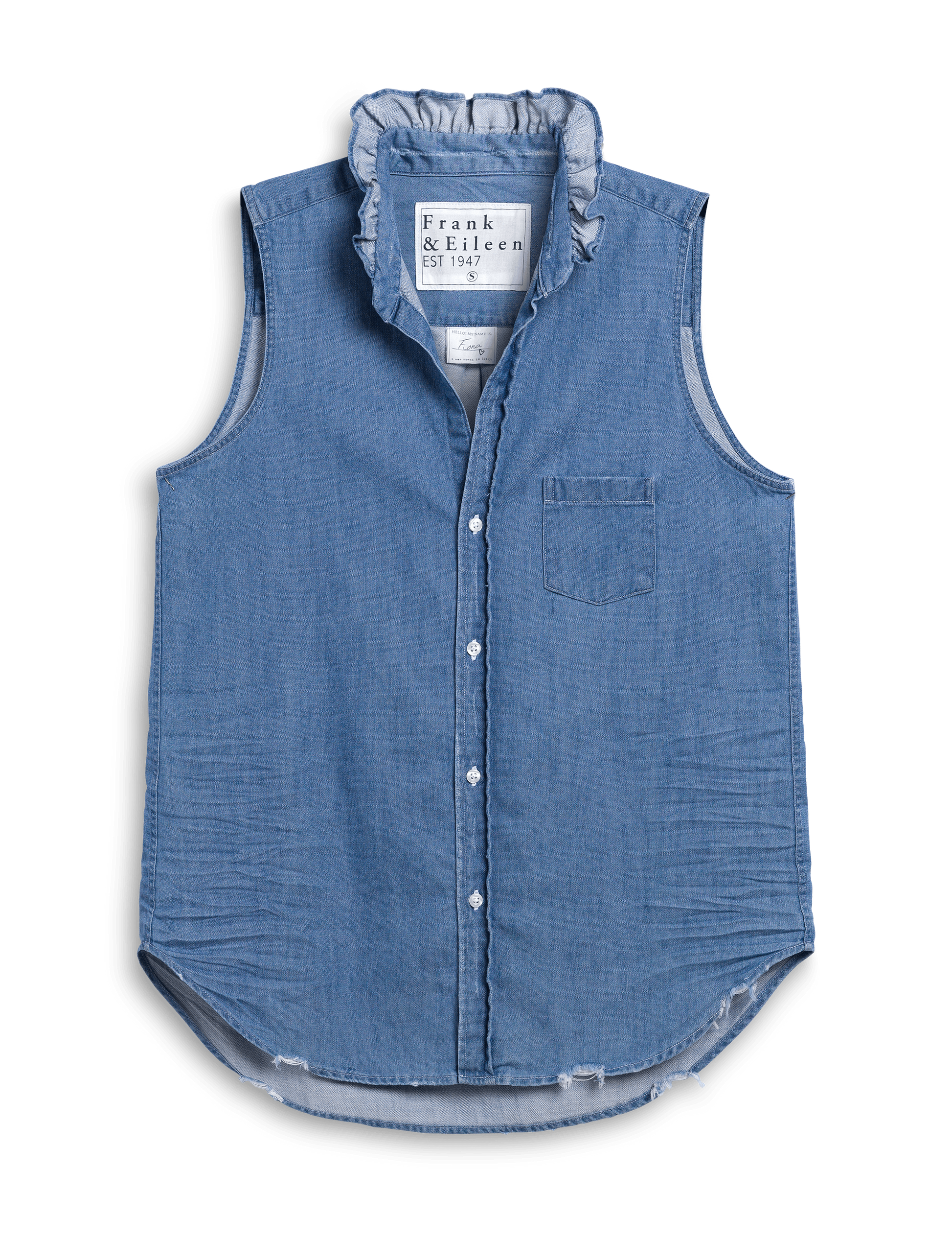 FIONA RUFFLE Vintage Stonewashed Indigo, Famous Denim