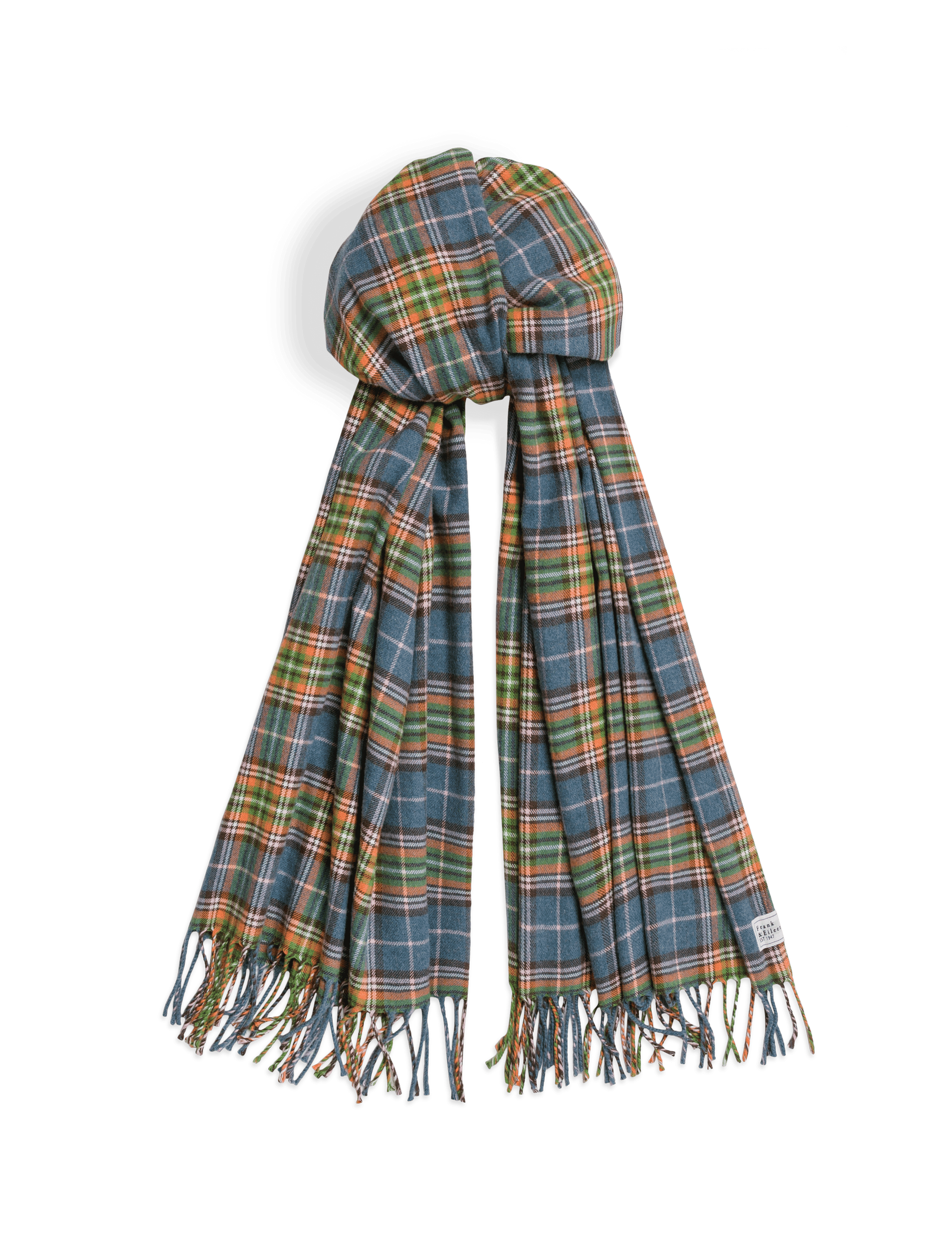 NOELLE Orange and Green with Blue Plaid
