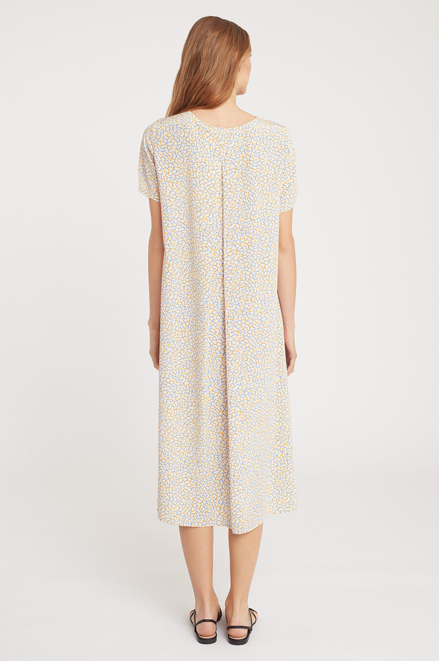 Silk Pleat-Back Tee Dress