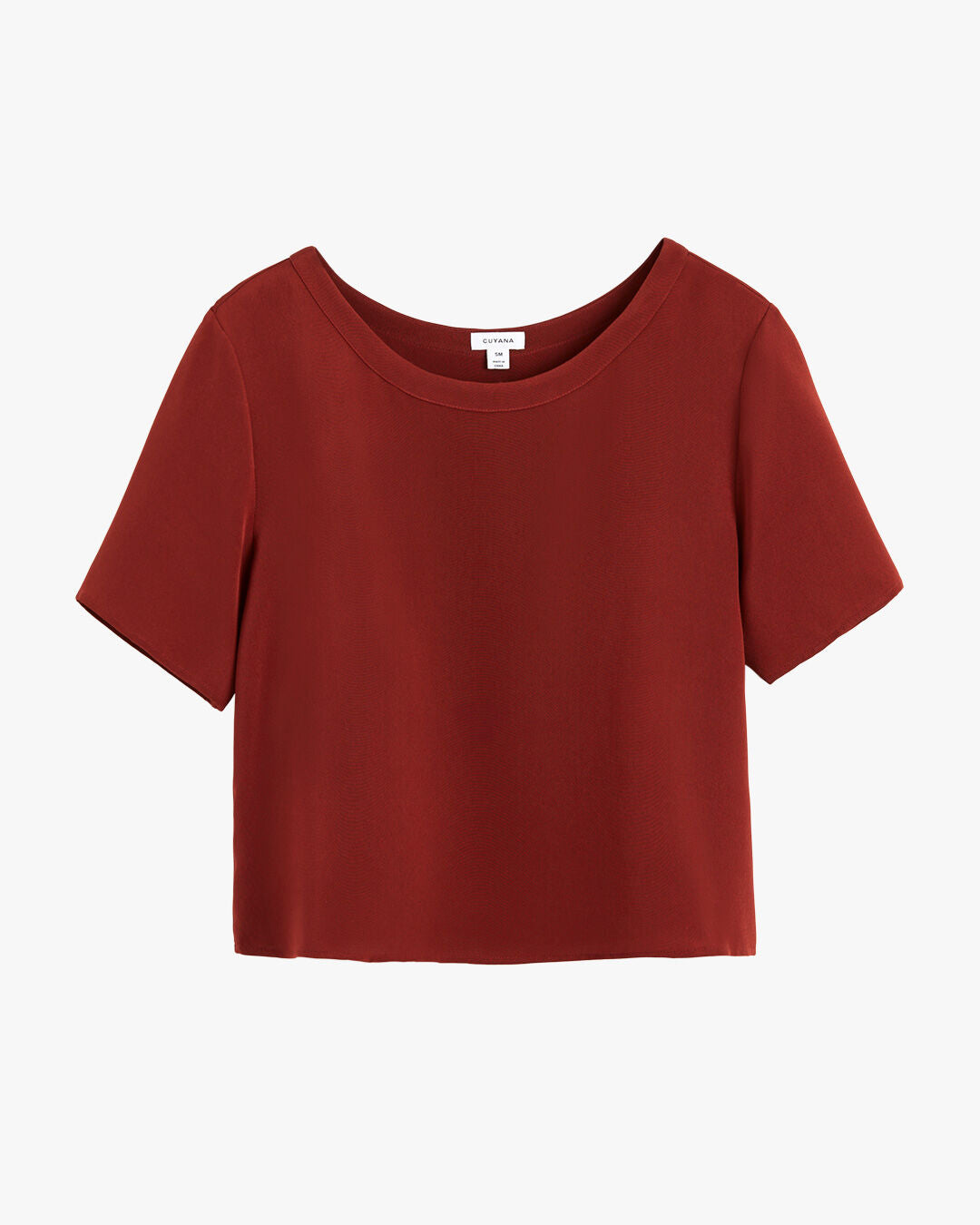 Silk Cropped Crewneck Tee