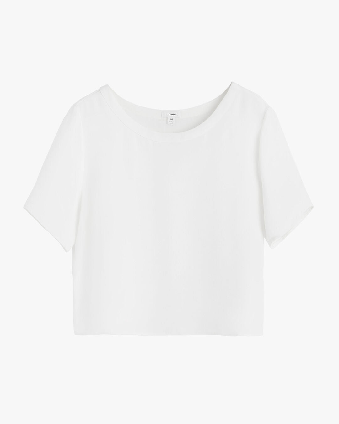 Silk Cropped Crewneck Tee