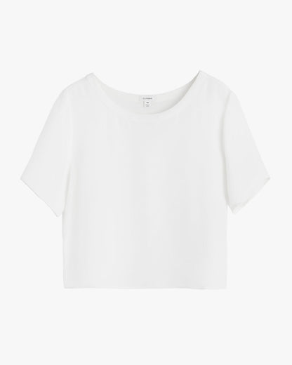 Silk Cropped Crewneck Tee