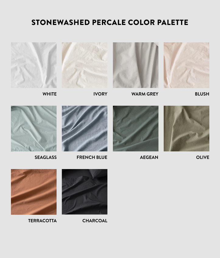 Stonewashed Organic Cotton Percale Fitted Sheet