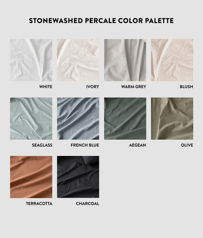 Stonewashed Organic Cotton Percale Fitted Sheet