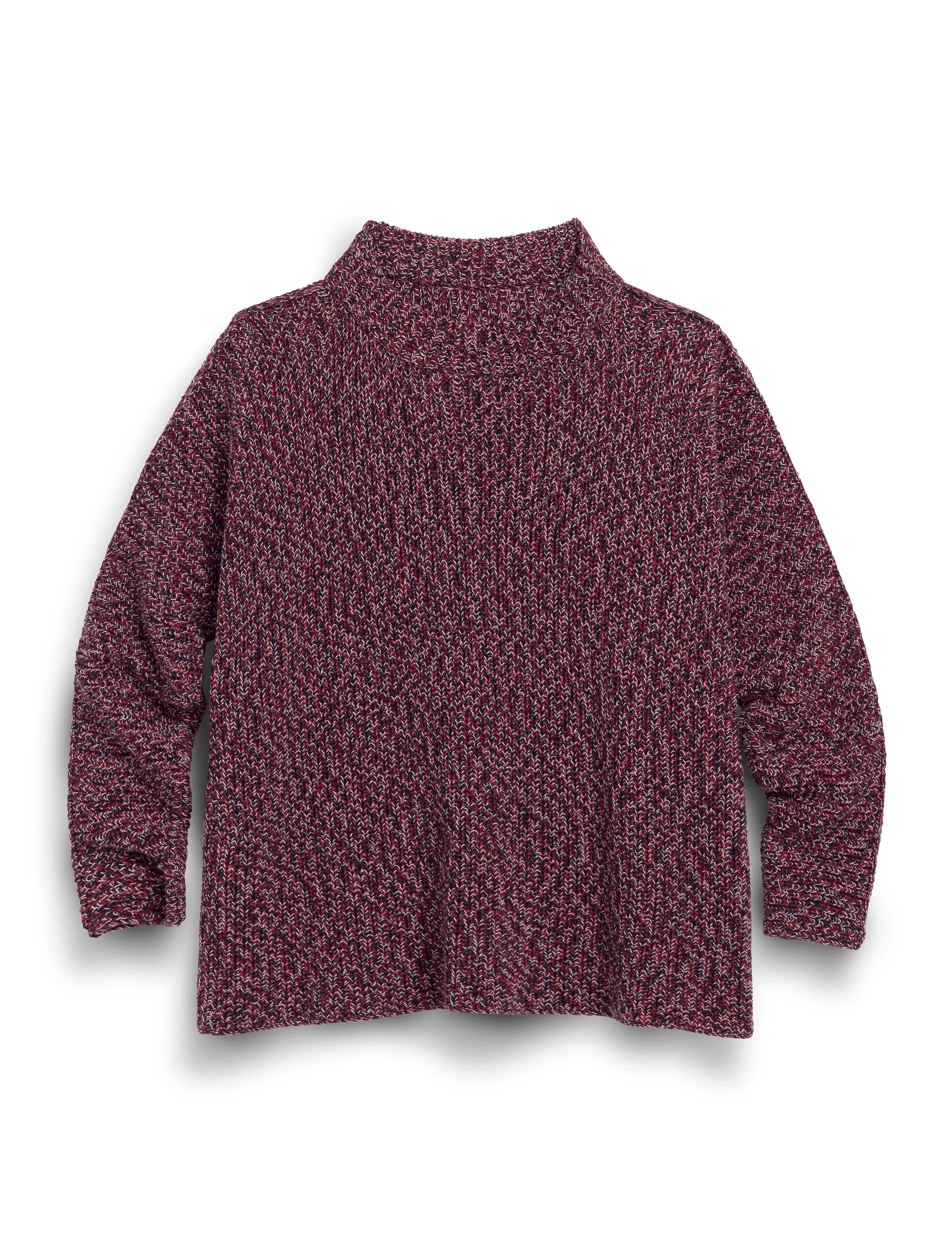 MONTECITO SWEATER Red and Navy Marl, Pure Italian Cotton