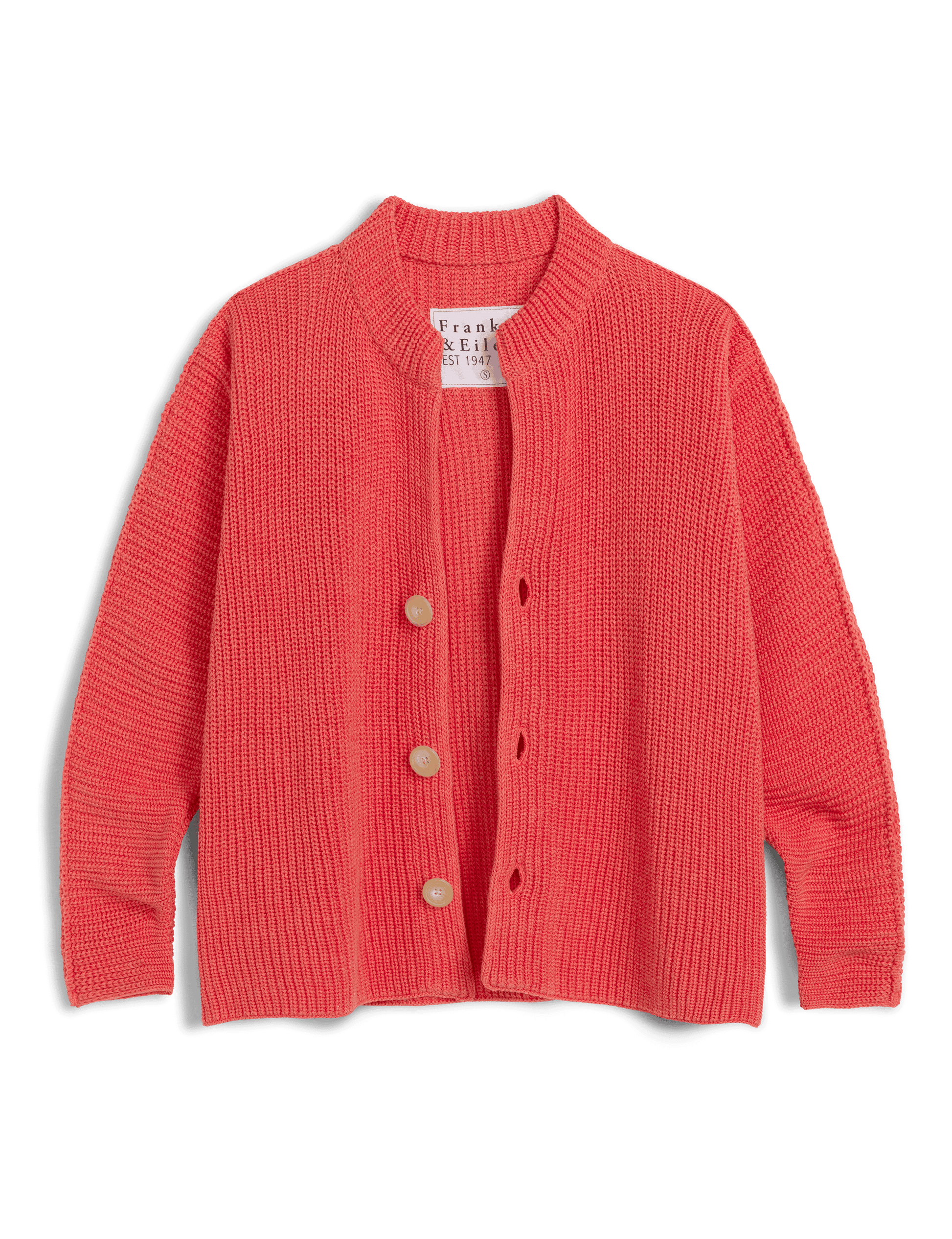 MONTECITO CARDIGAN Lobster, Pure Italian Cotton