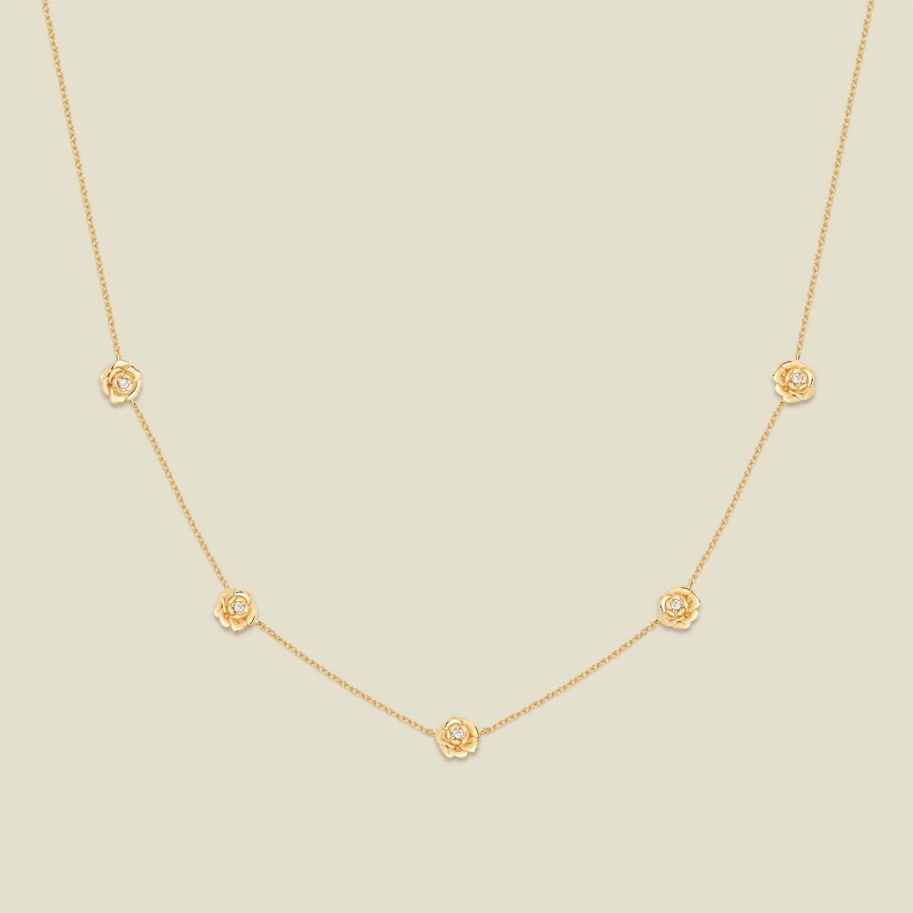September CZ Birth Flower Station Necklace