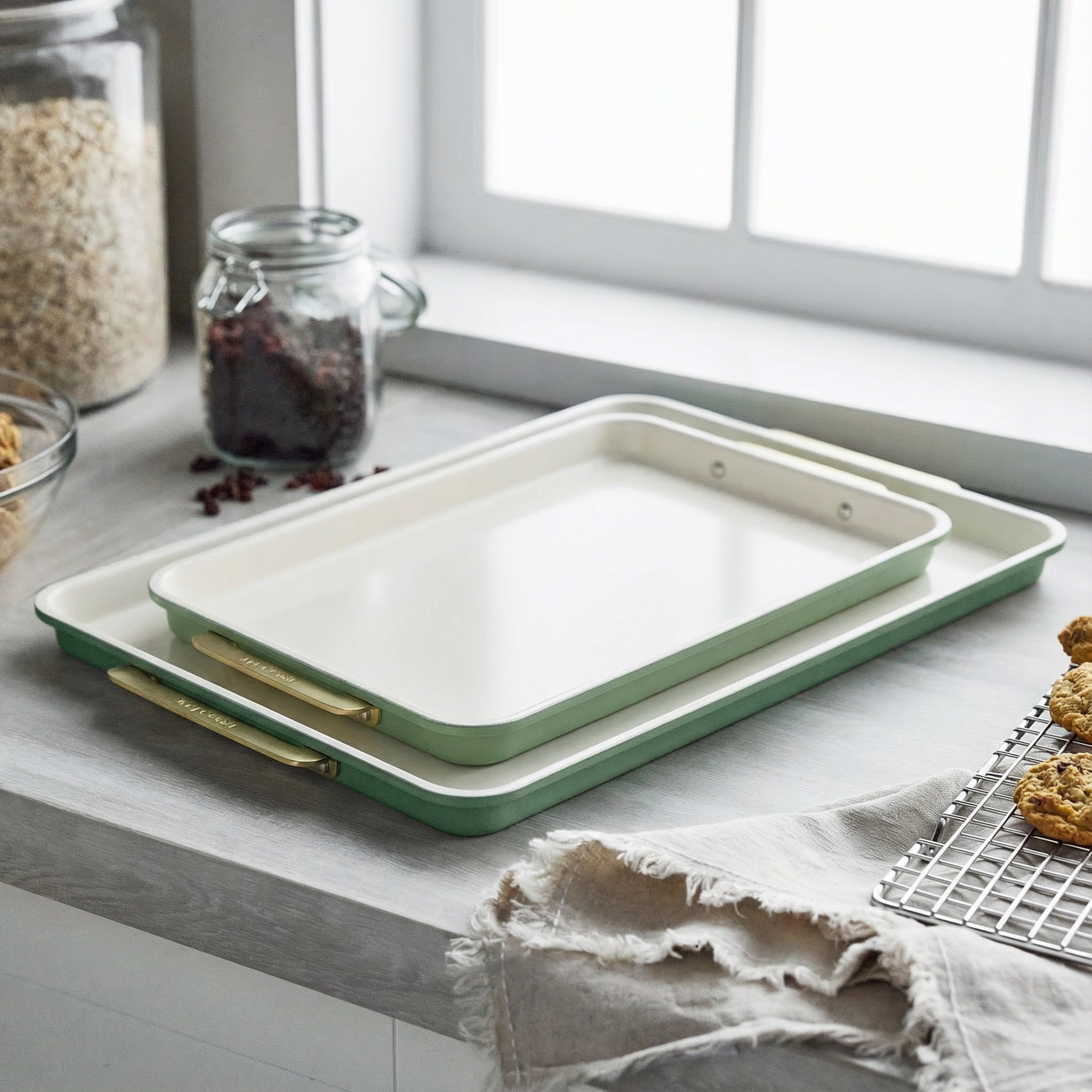 Reserve Bakeware 2-Piece Sheet Pan Set | Sage