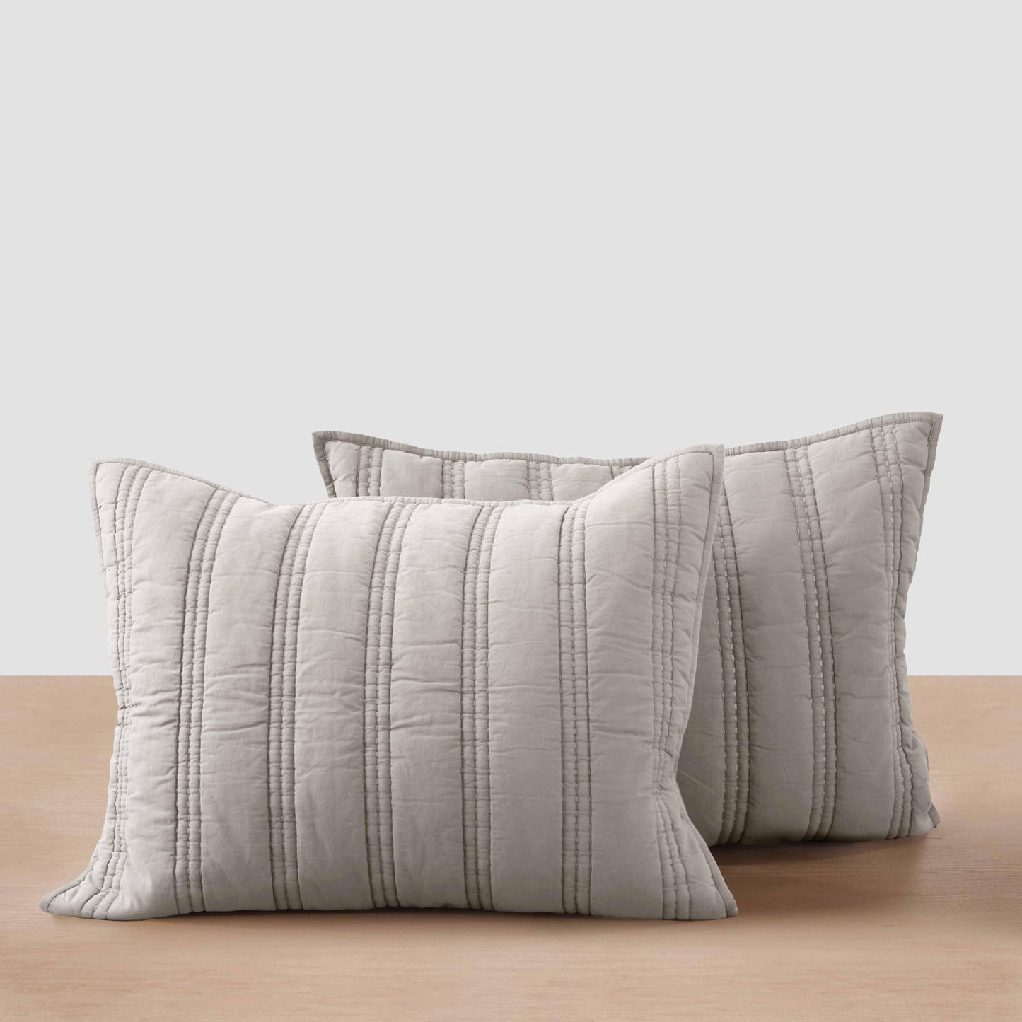 Organic Stonewashed Percale Channel Quilt & Sham Set