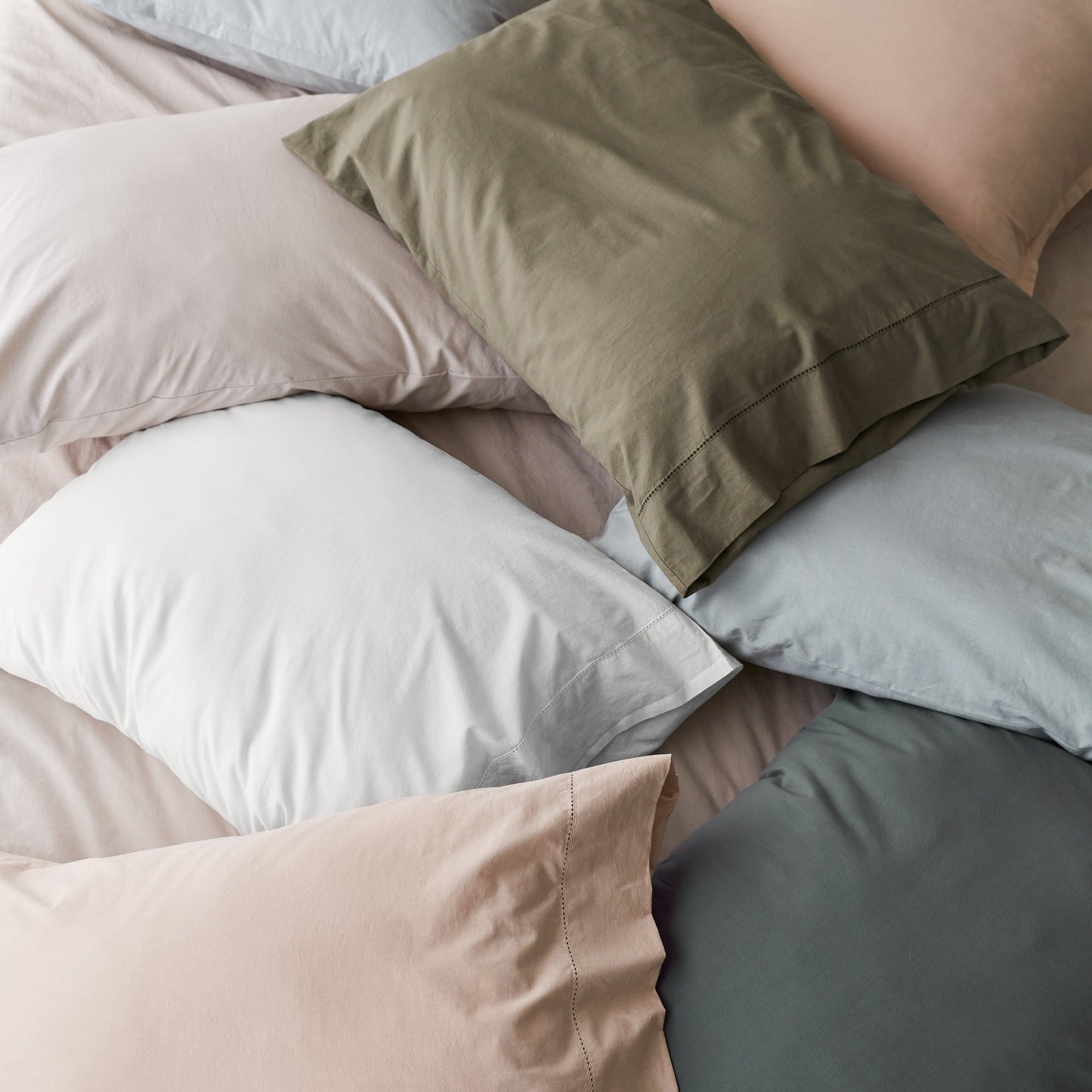 Stonewashed Organic Cotton Percale Pillowcases