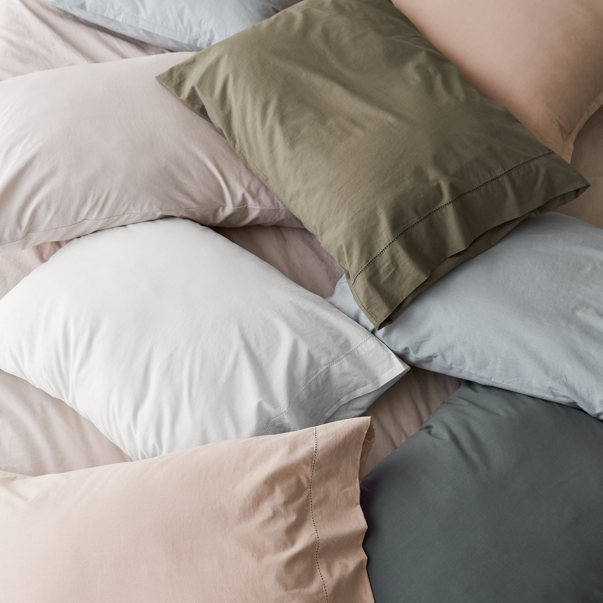 Stonewashed Organic Cotton Percale Pillowcases