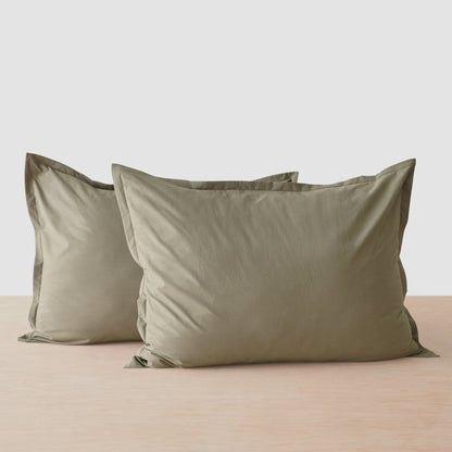 Stonewashed Organic Cotton Percale Shams
