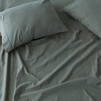 Stonewashed Organic Cotton Percale Sheet Set
