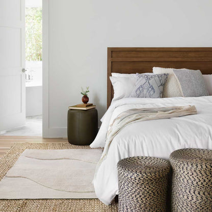 Torres Round Leather Ottoman - Small