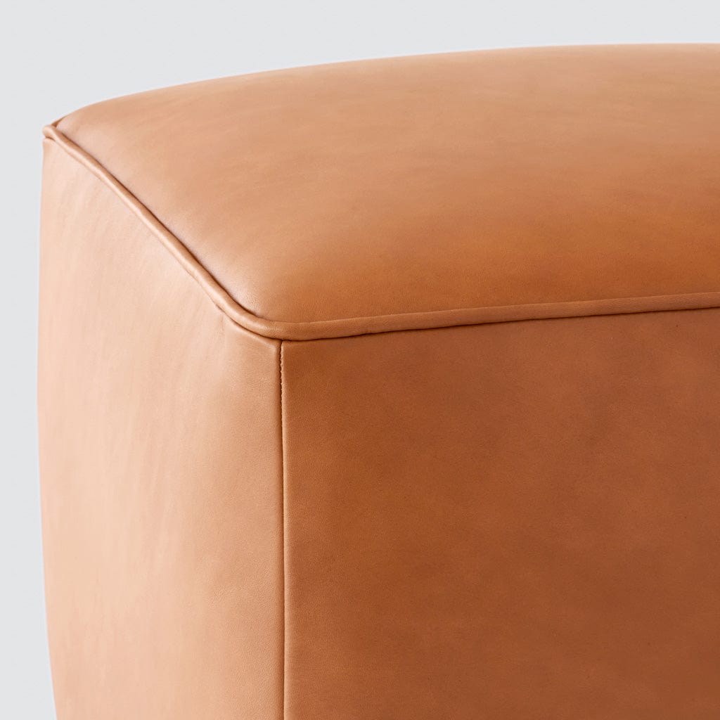 Torres Square Leather Ottoman - Medium & Large