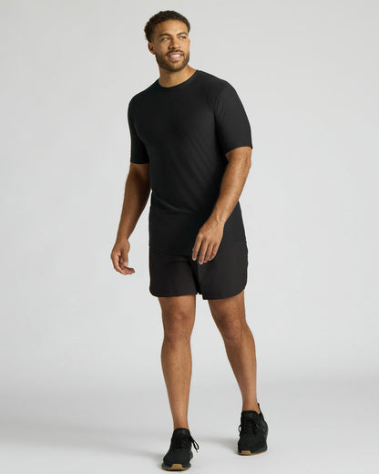 All Black Tall Active Curved Hem Crew 3-Pack