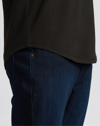 All Black Heavyweight Curved Hem Crew 6-Pack