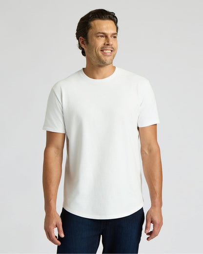 All White Heavyweight Curved Hem Crew 3-Pack