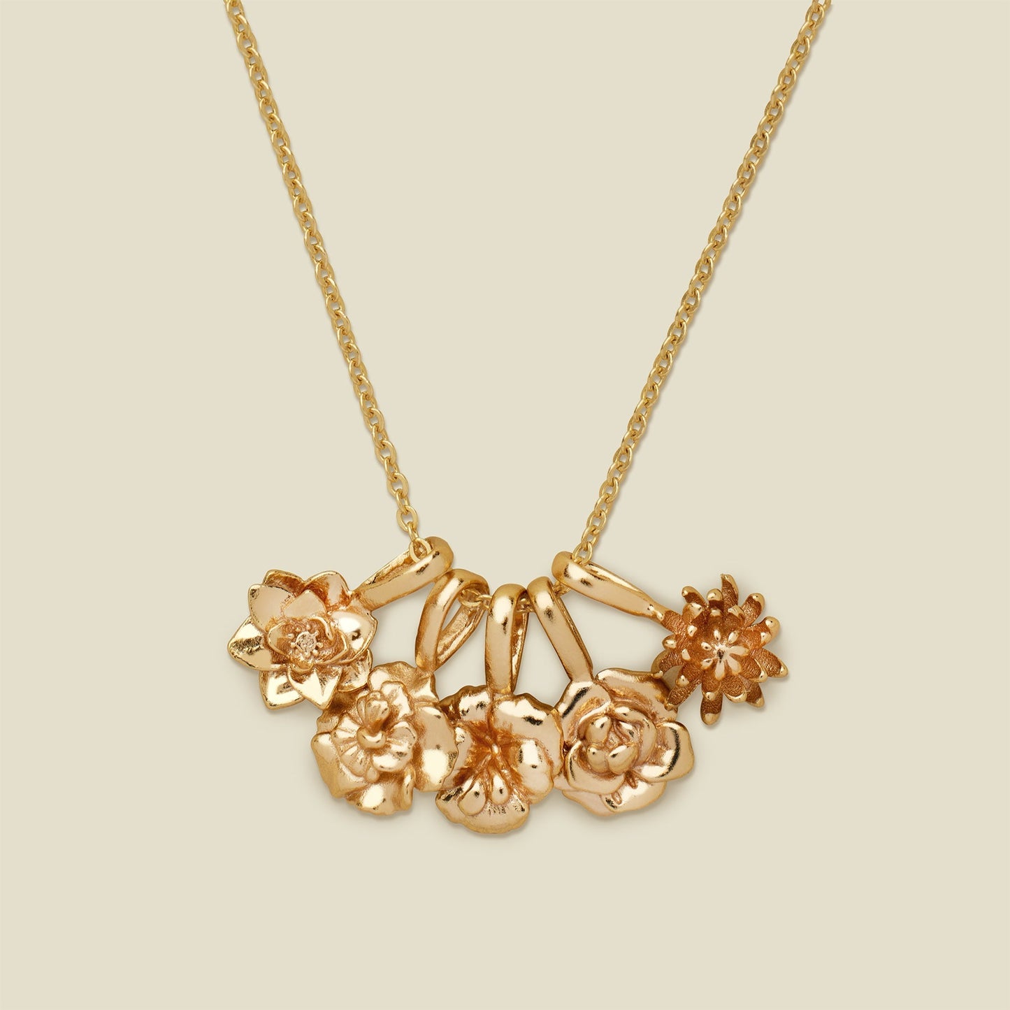 Birth Flower Charm Stacker Necklace