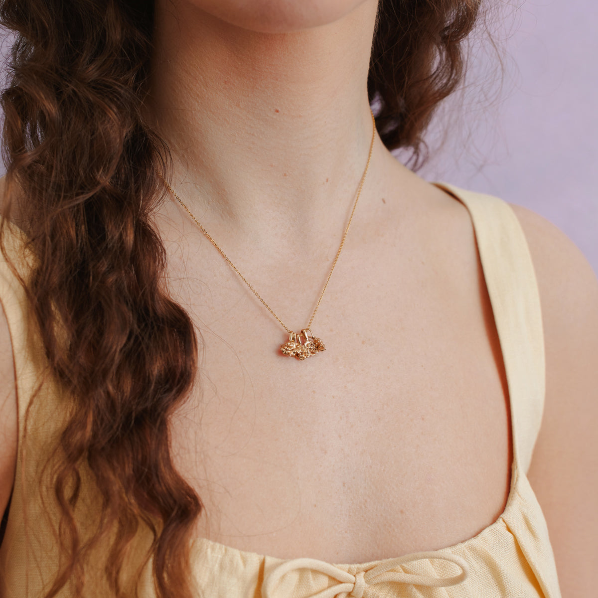 Birth Flower Charm Stacker Necklace