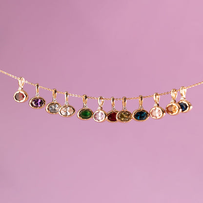 April Oval Birthstone Charm