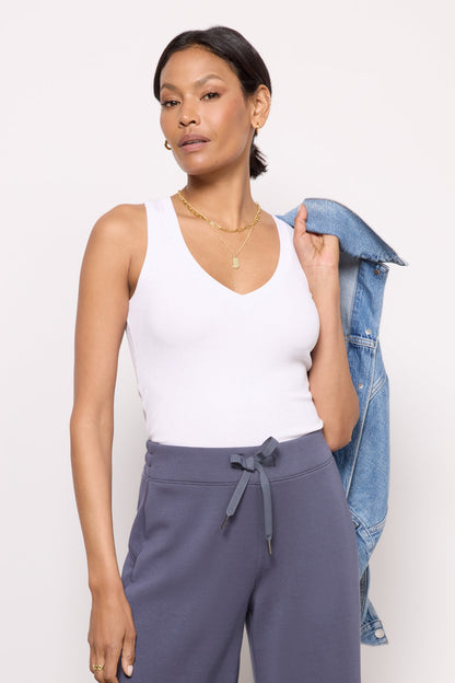 Ribbed V Slim Tank