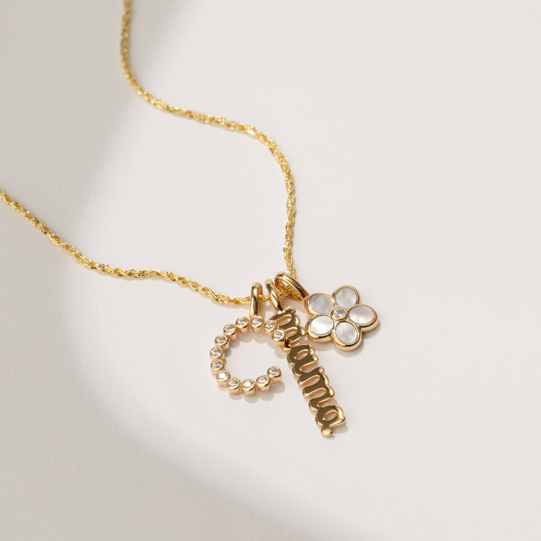 CZ Poppy Initial M Charm