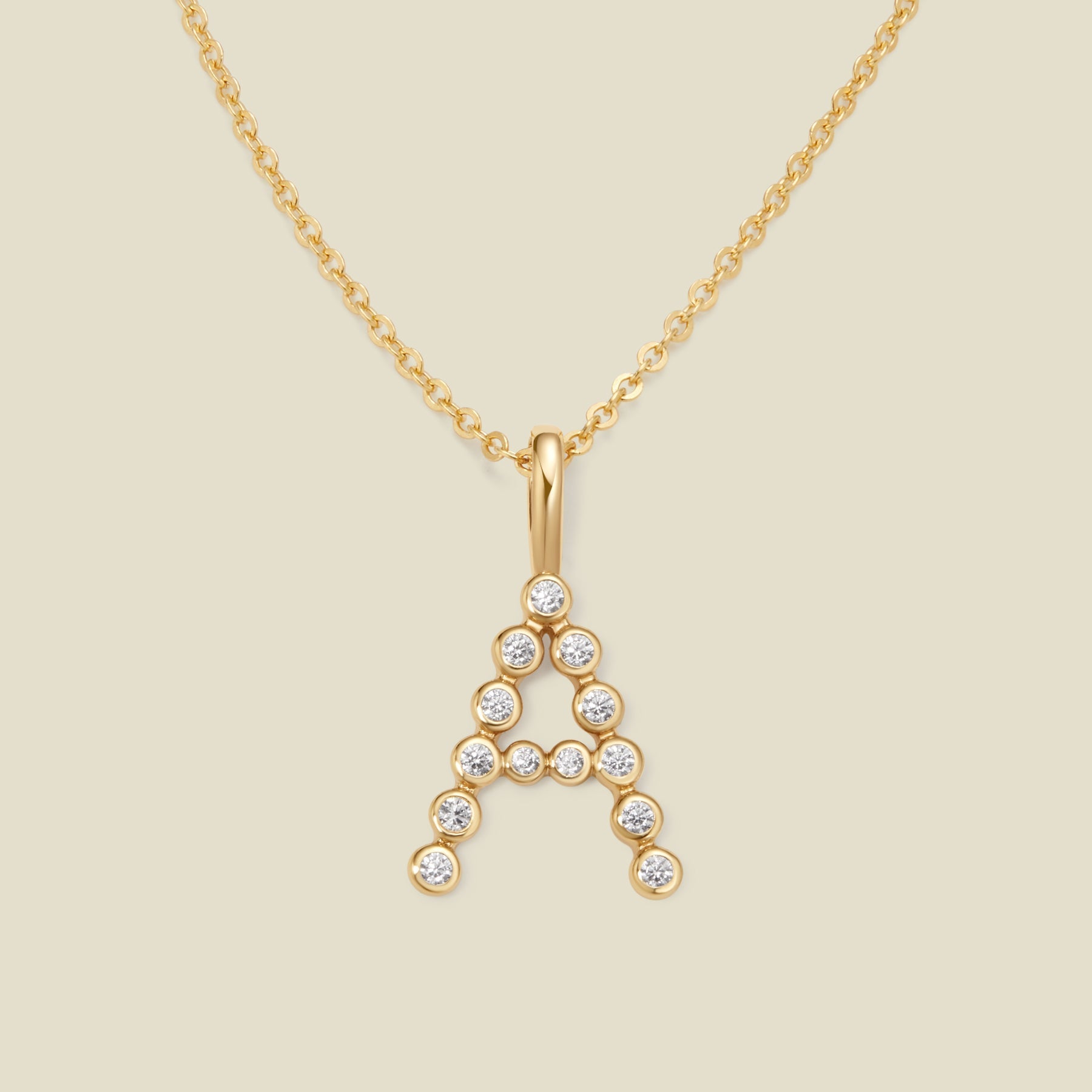 CZ Poppy Initial Necklace