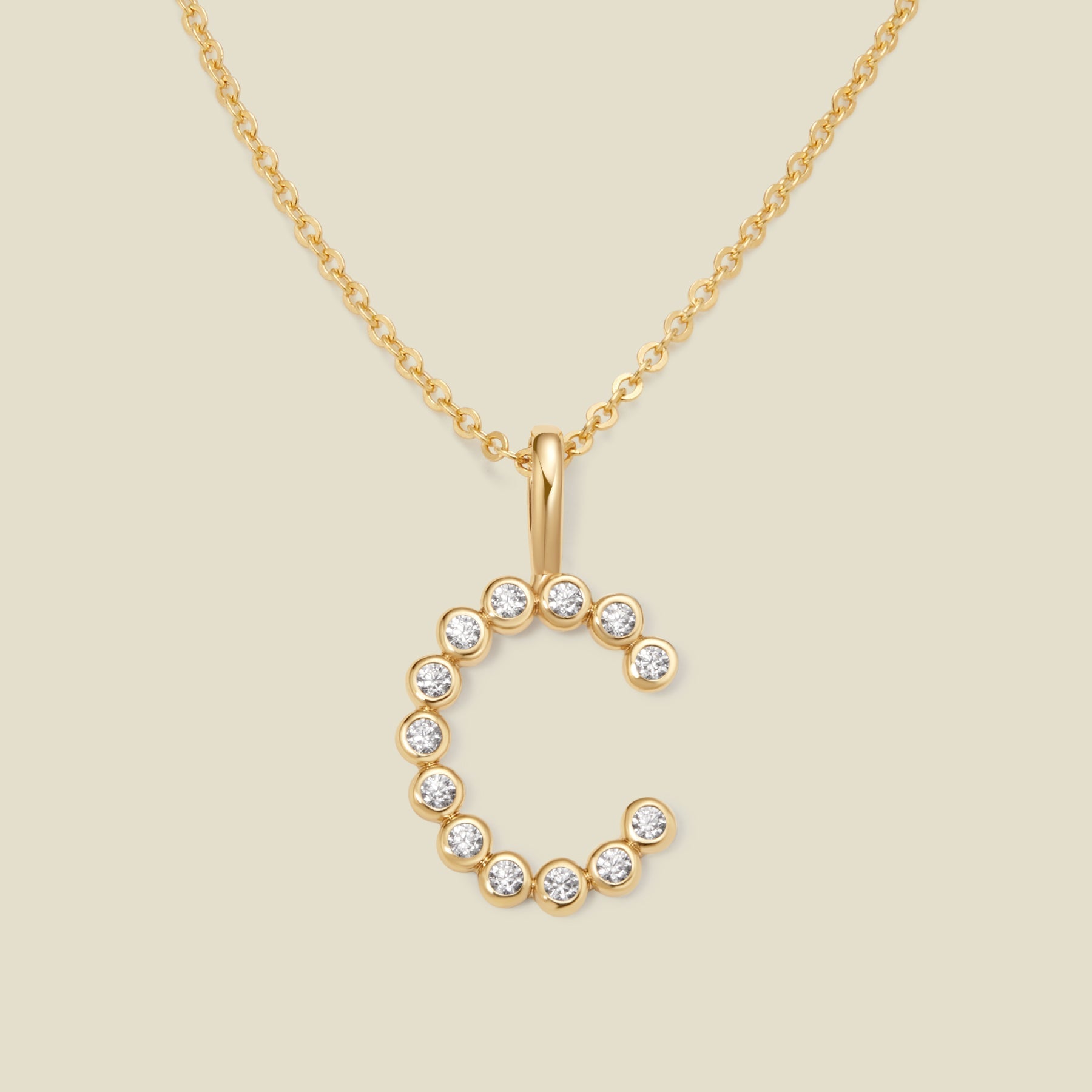 CZ Poppy Initial Necklace