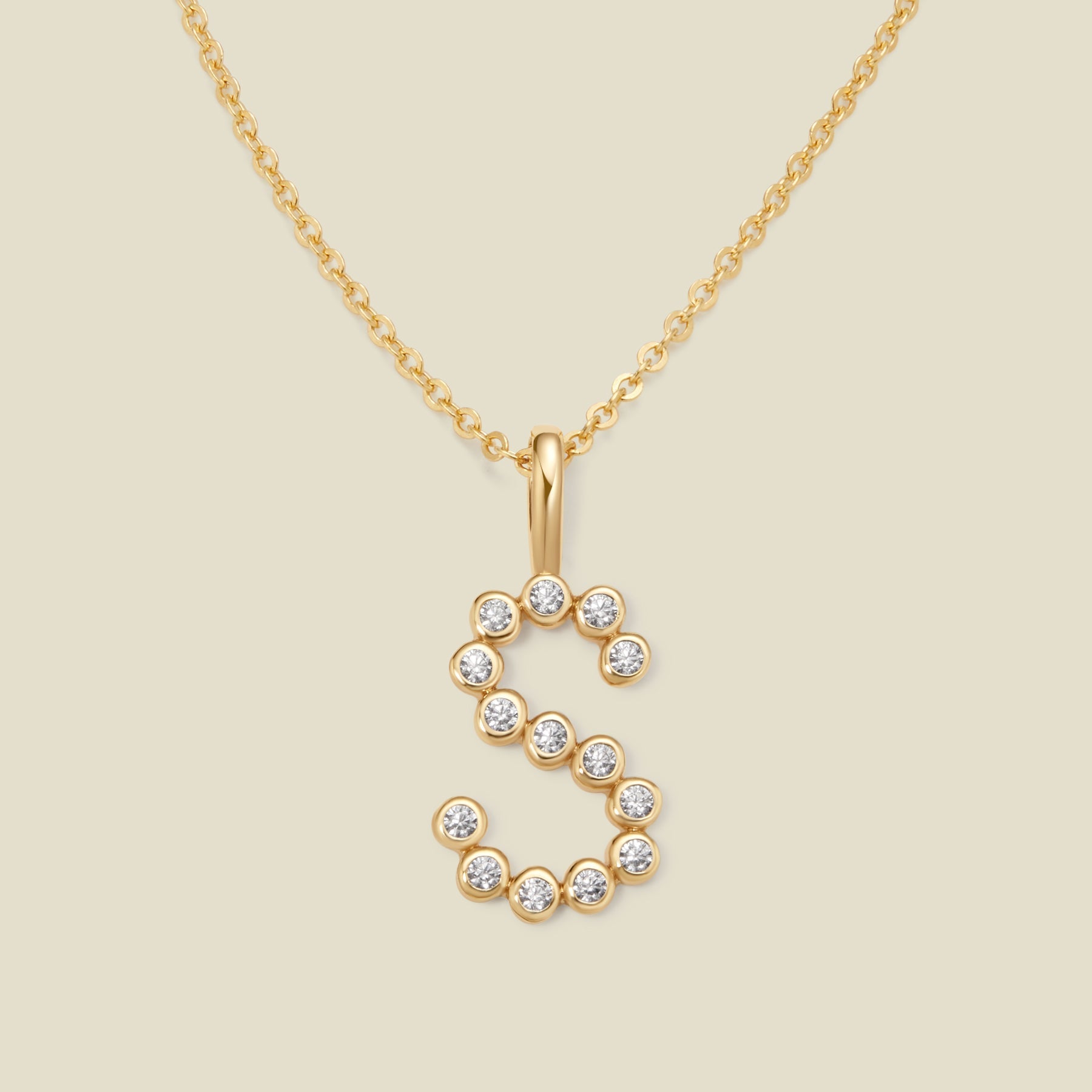 CZ Poppy Initial Necklace