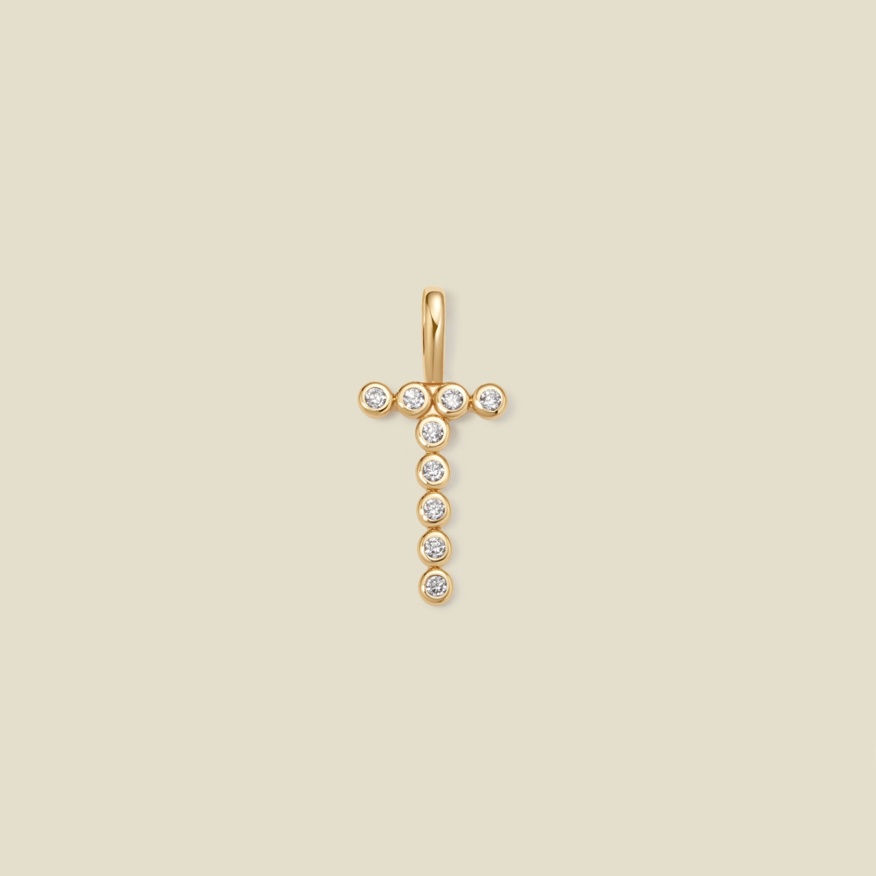 CZ Poppy Initial T Charm