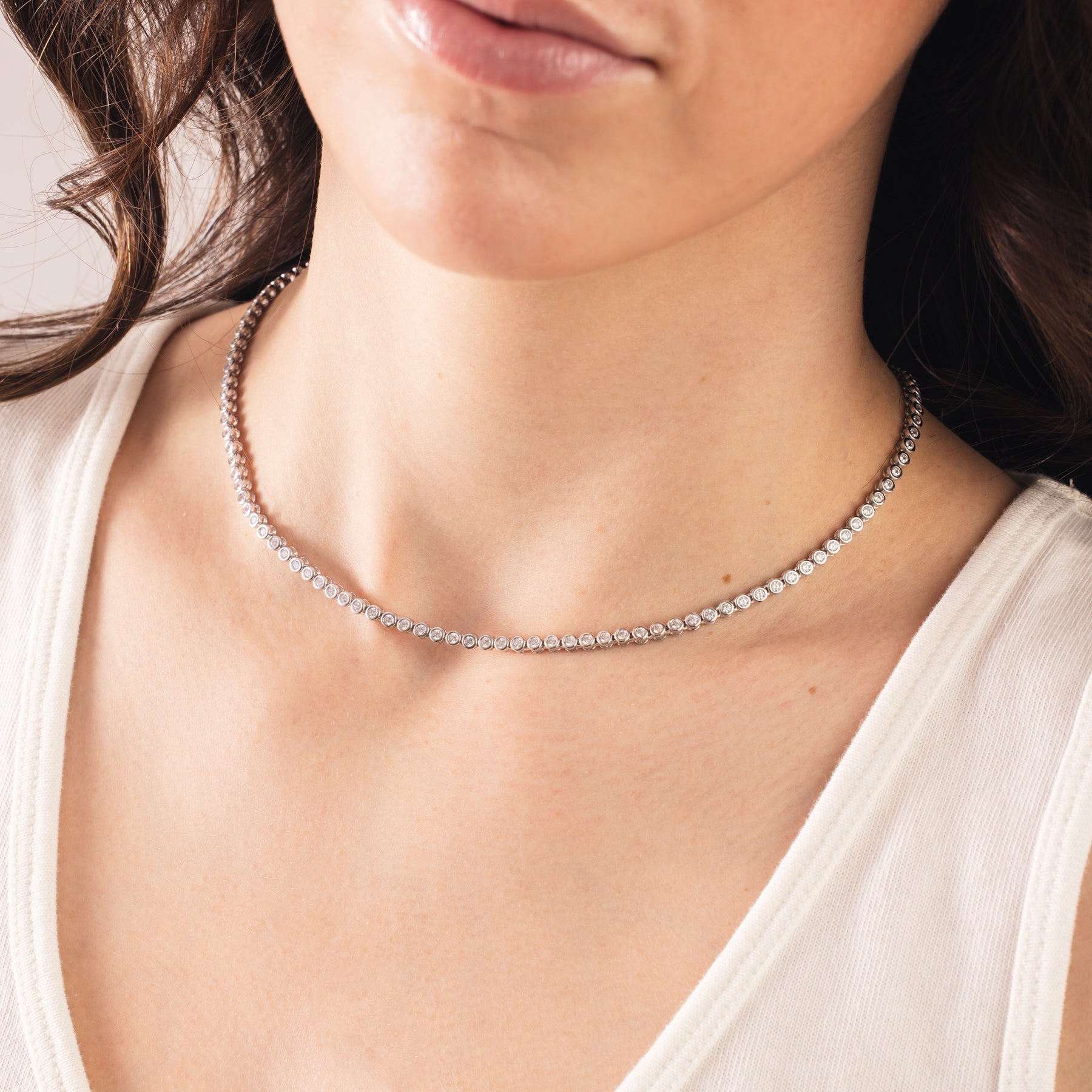 CZ Poppy Tennis Necklace