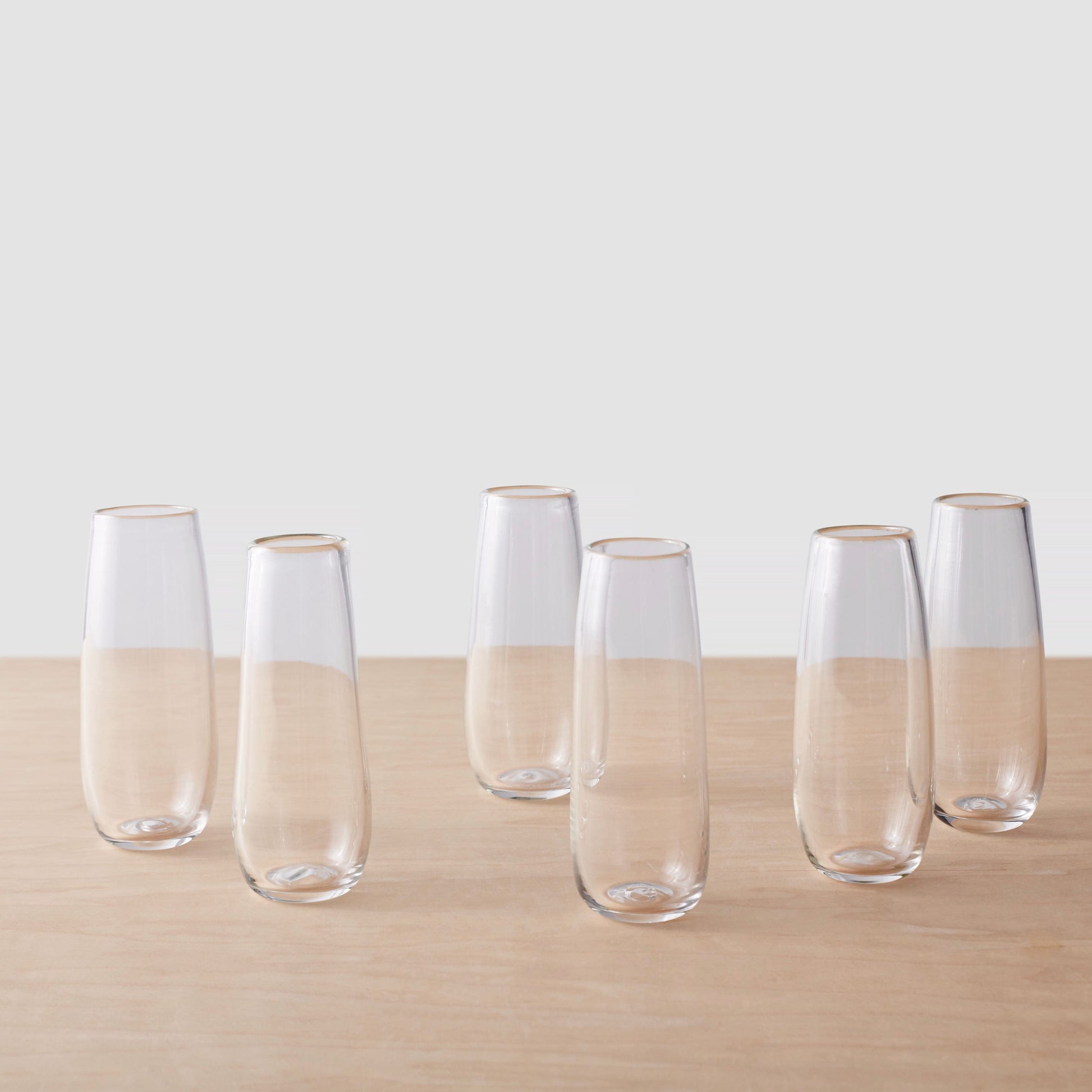 Apasco Recycled Stemless Flute Glasses - 13.5 oz - Set of 6