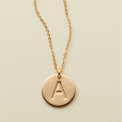 Initial Disc Necklace | 1/2" Disc