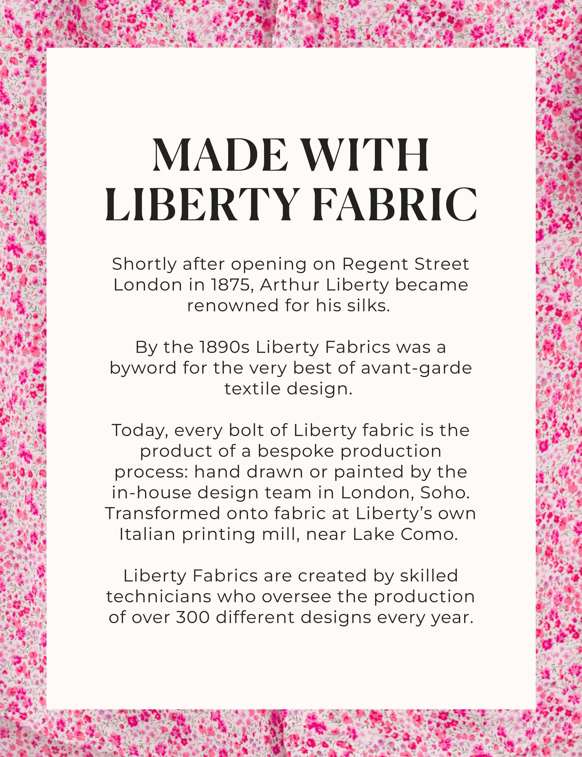 EILEEN Pink Flowers, Made with Liberty Fabric