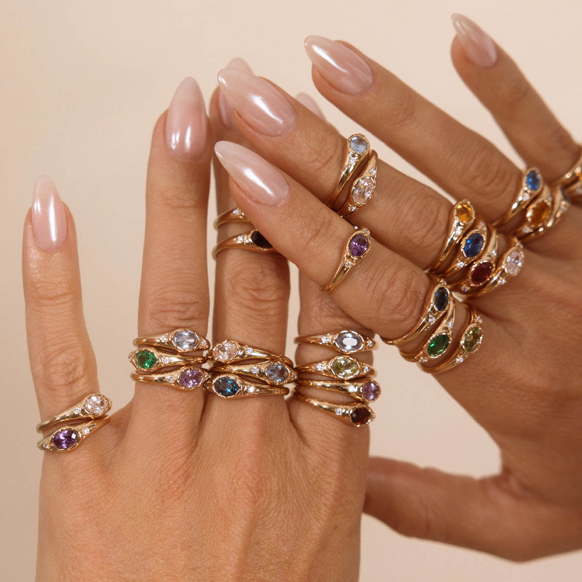 September Oval Birthstone Signet Ring