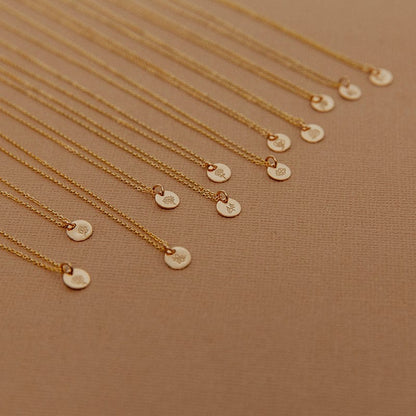 Mini Birth Flower Stacker Necklace | 1/4" Disc